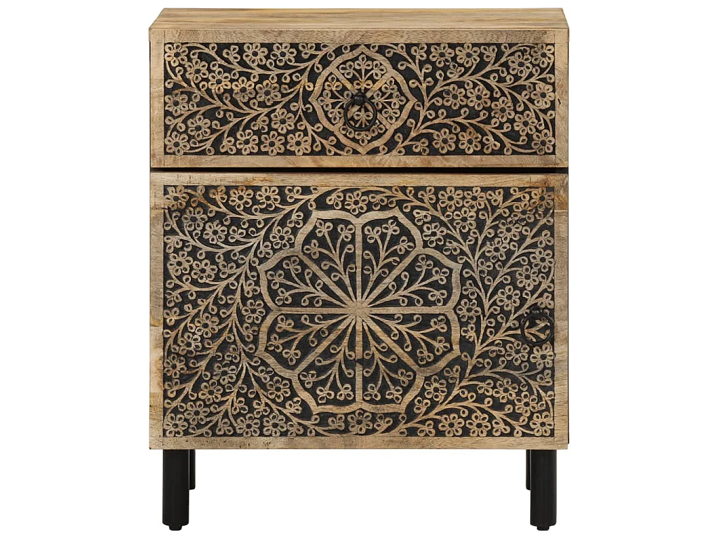 Nachttisch 50x33x60 cm Massivholz Mango