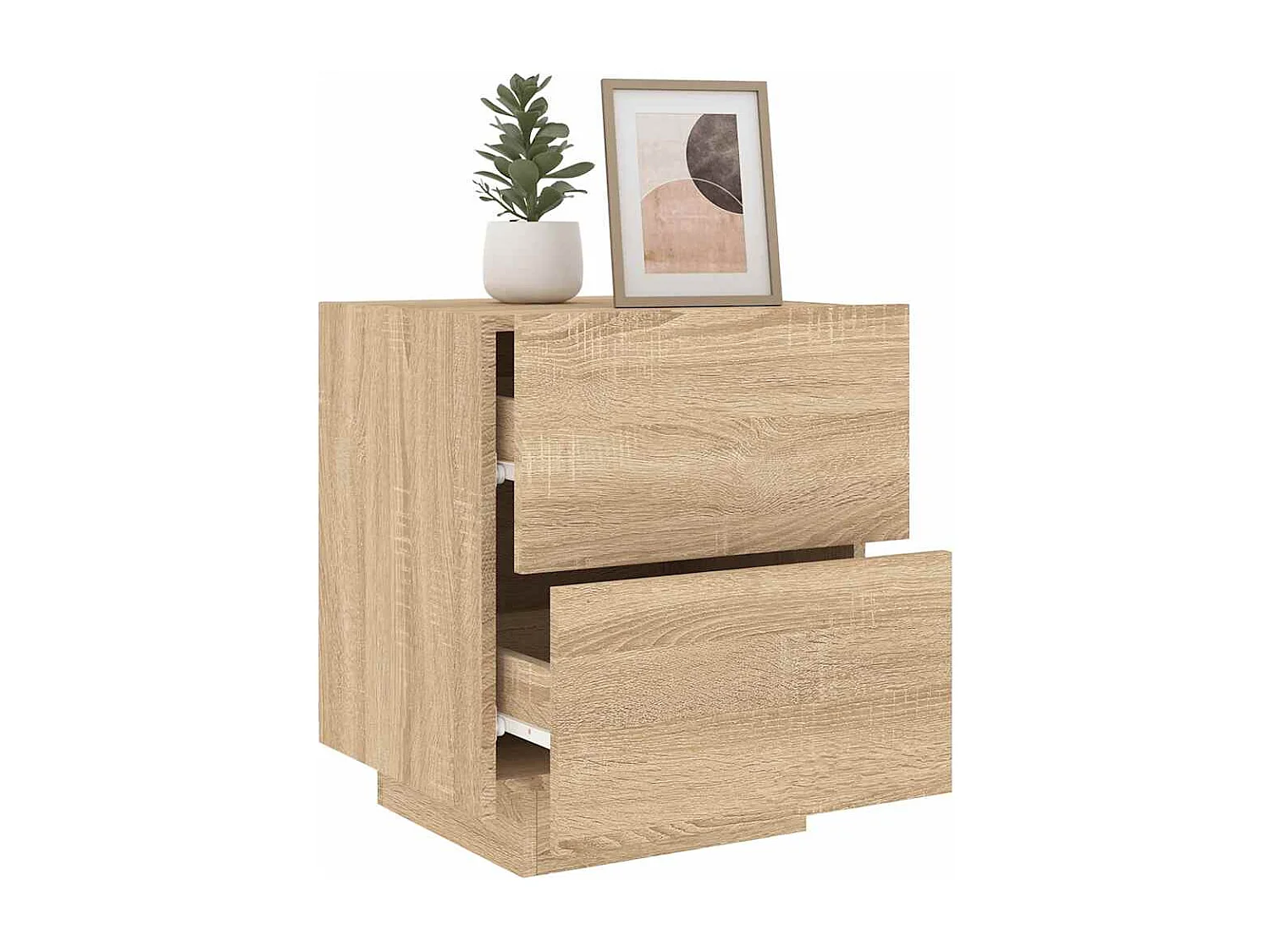 Nachttisch mit LED-Leuchten Sonoma Eiche Holzwerkstoff