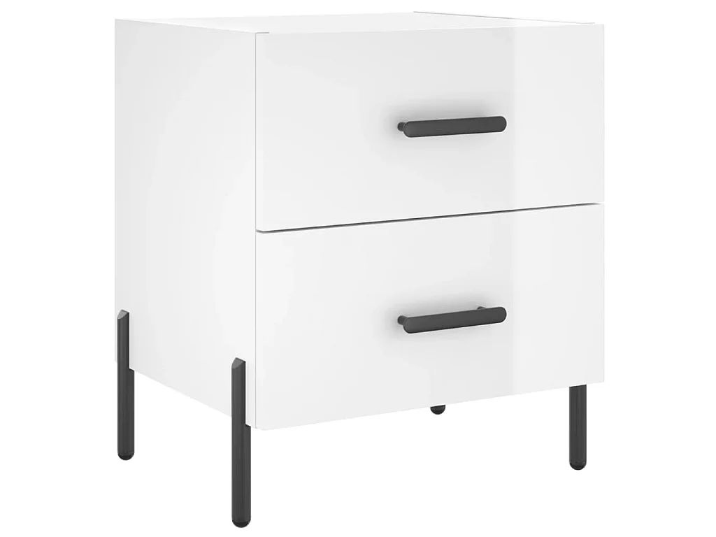 Tables de chevet 2 pcs blanc brillant 40x35x47,5 cm