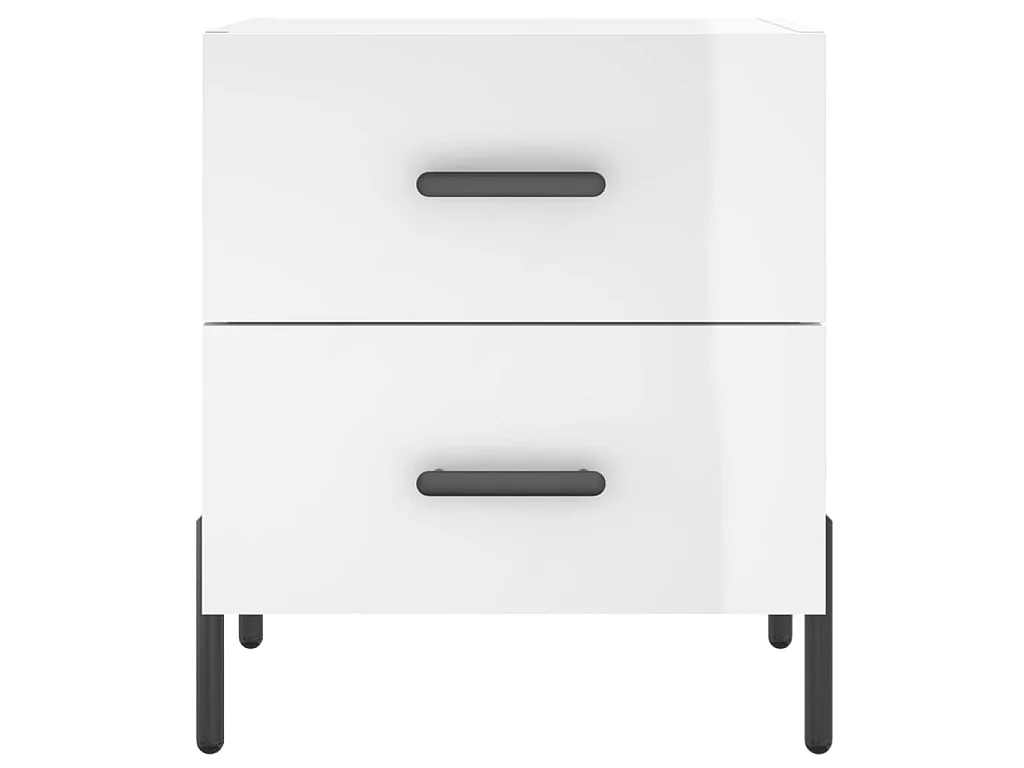 Tables de chevet 2 pcs blanc brillant 40x35x47,5 cm