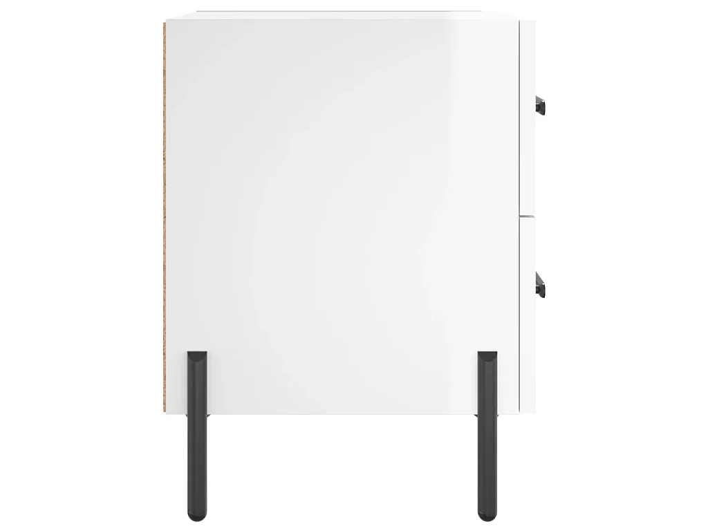 Tables de chevet 2 pcs blanc brillant 40x35x47,5 cm