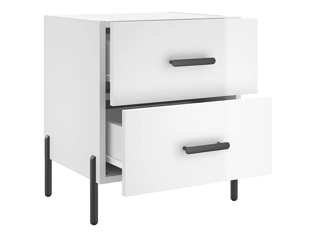 Tables de chevet 2 pcs blanc brillant 40x35x47,5 cm