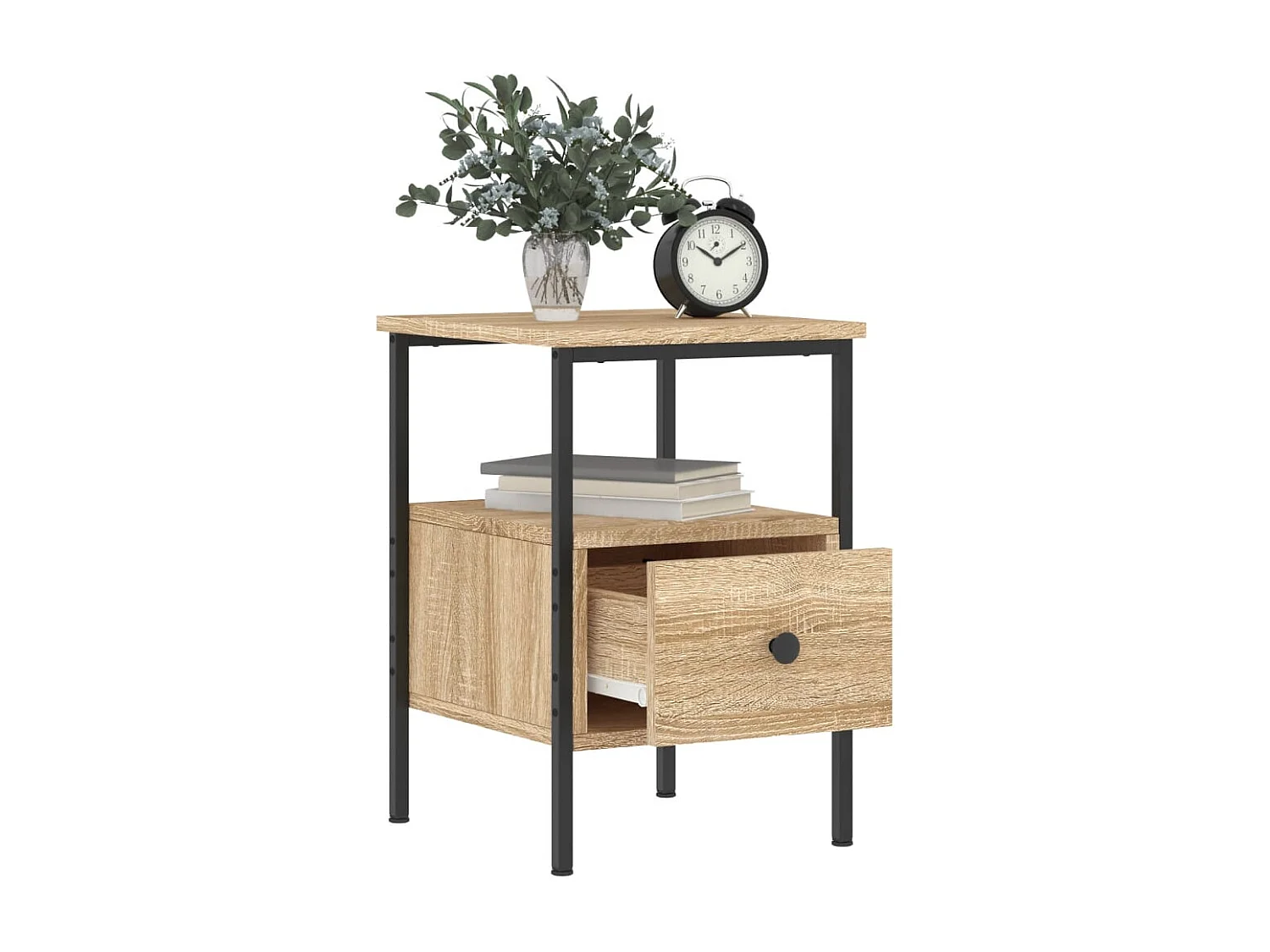 Mesita de noche madera de ingeniería roble Sonoma 34x36x50 cm