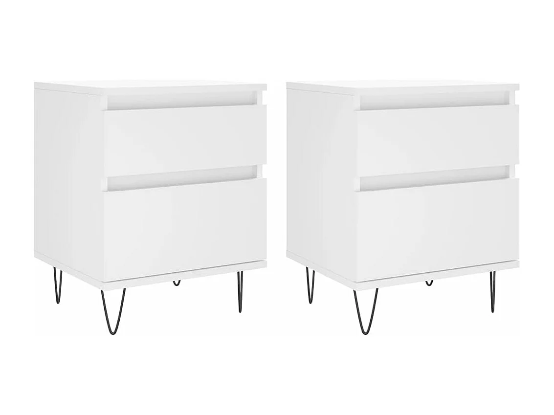 Tables de chevet 2 pcs blanc 40x35x50 cm bois d’ingénierie