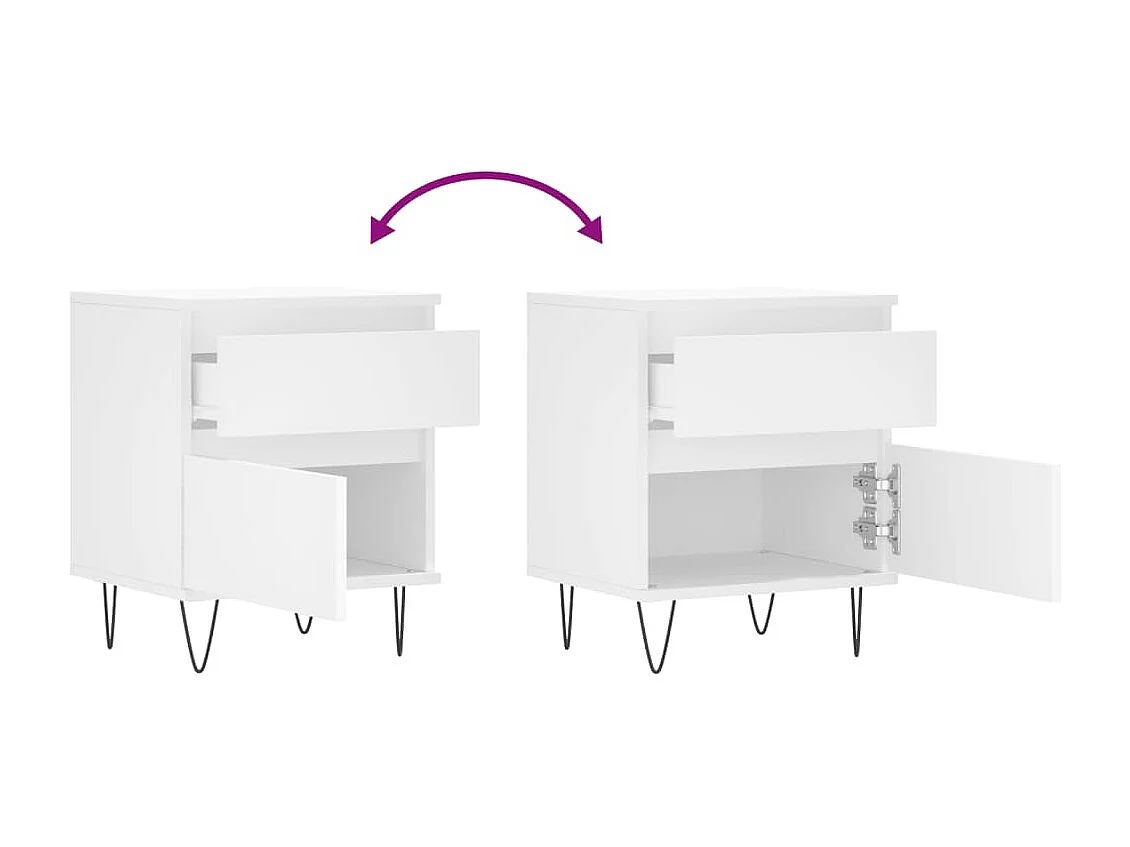 Tables de chevet 2 pcs blanc 40x35x50 cm bois d’ingénierie