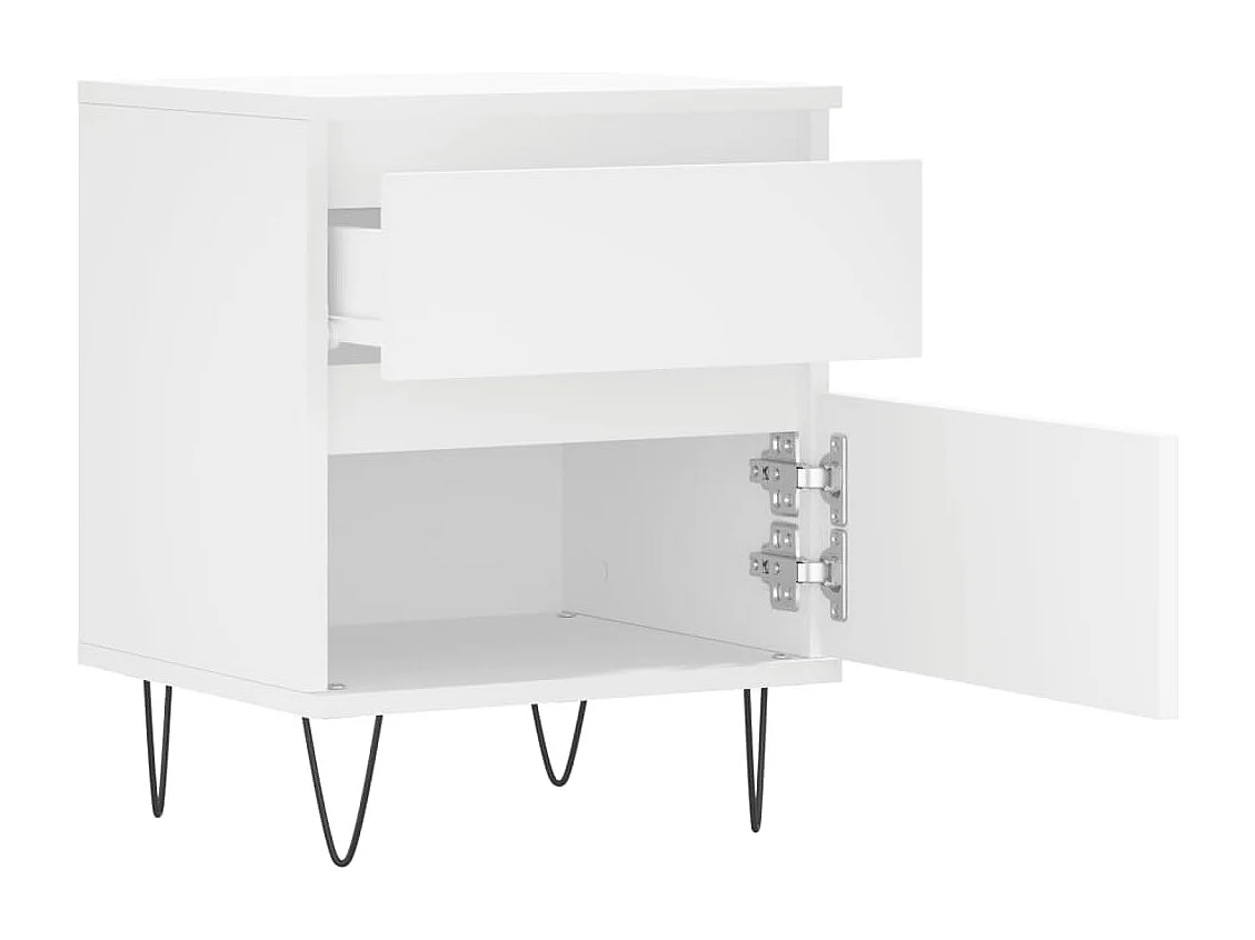Tables de chevet 2 pcs blanc 40x35x50 cm bois d’ingénierie