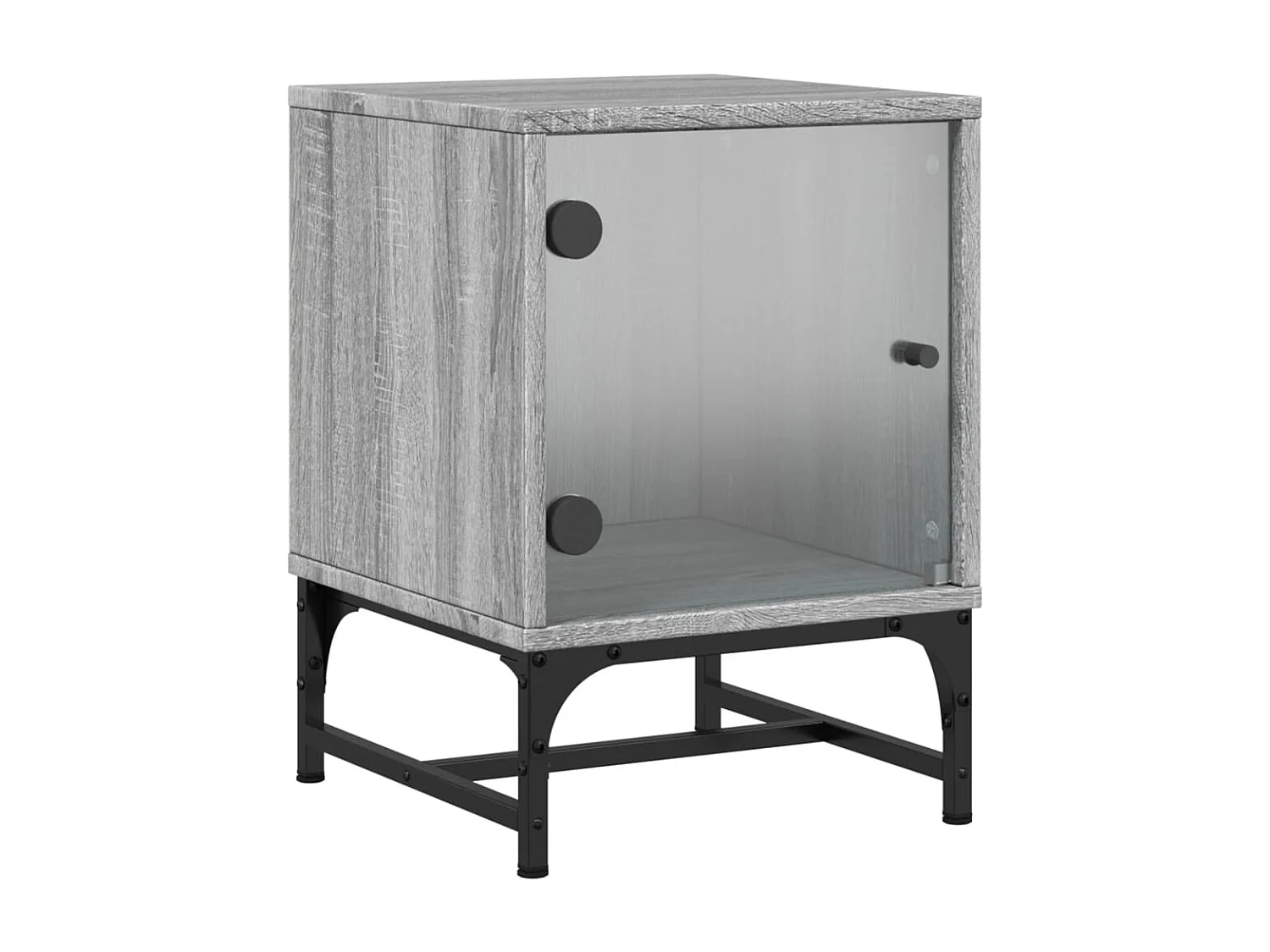 Tables de chevet et portes vitrées 2 pcs sonoma gris 35x37x50cm