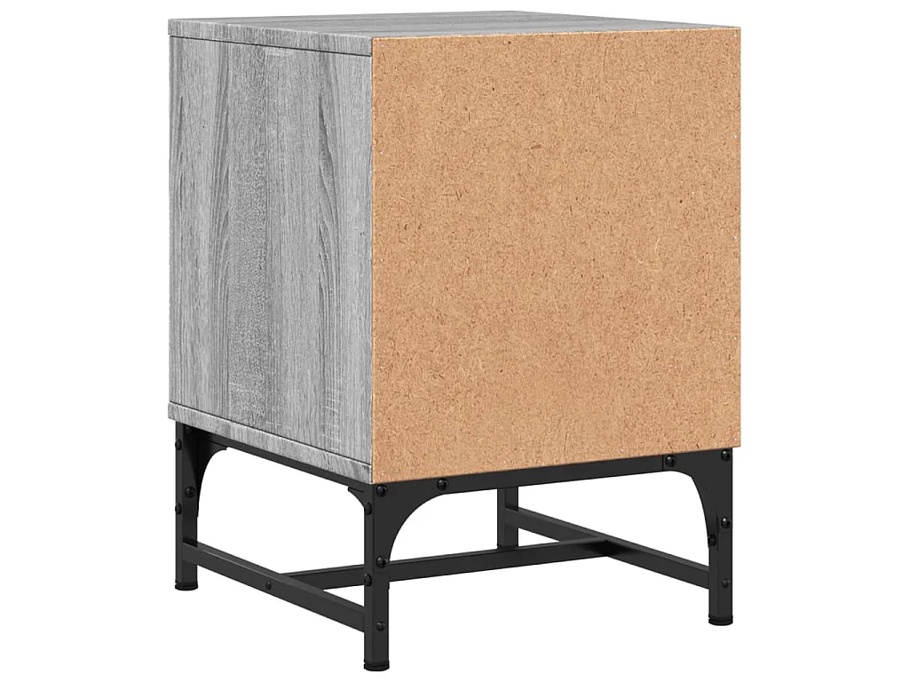 Tables de chevet et portes vitrées 2 pcs sonoma gris 35x37x50cm