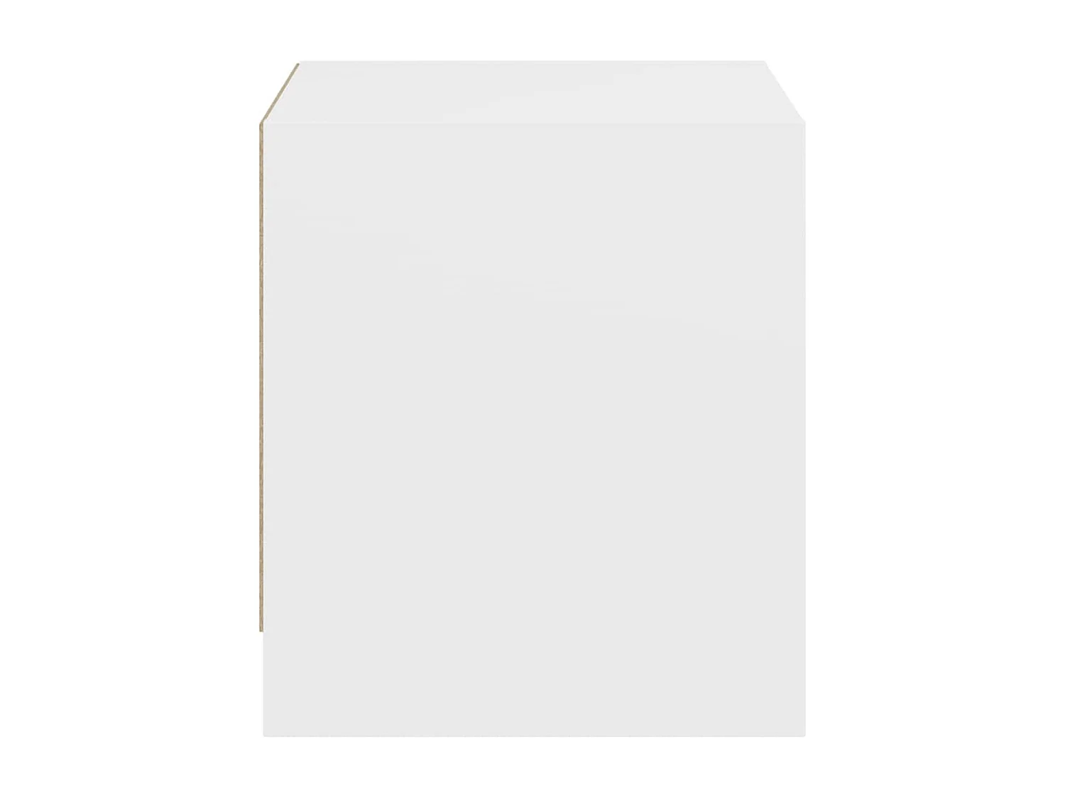 Mesita de noche con puerta de vidrio blanco 35x37x42 cm