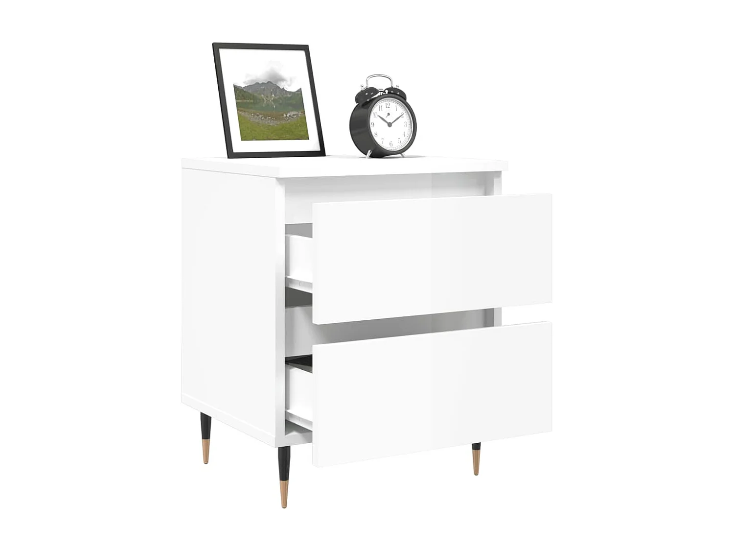 Tables de chevet 2 pcs blanc brillant 40x35x50 cm