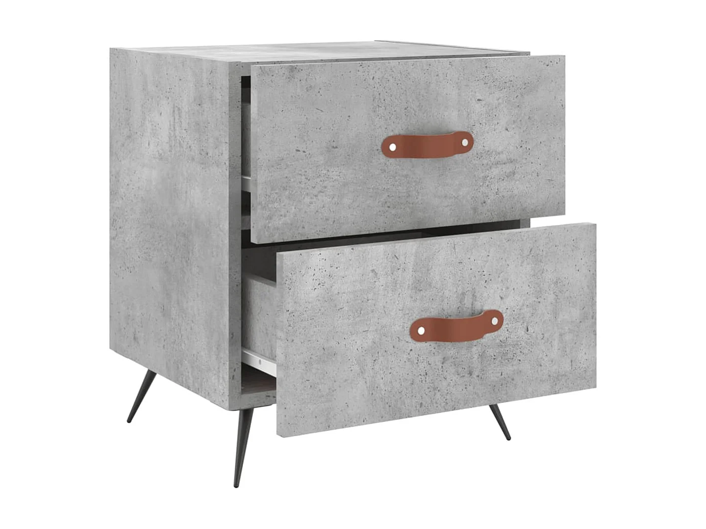 Nachttische 2 Stk. Betongrau 40x35x47,5 cm Holzwerkstoff