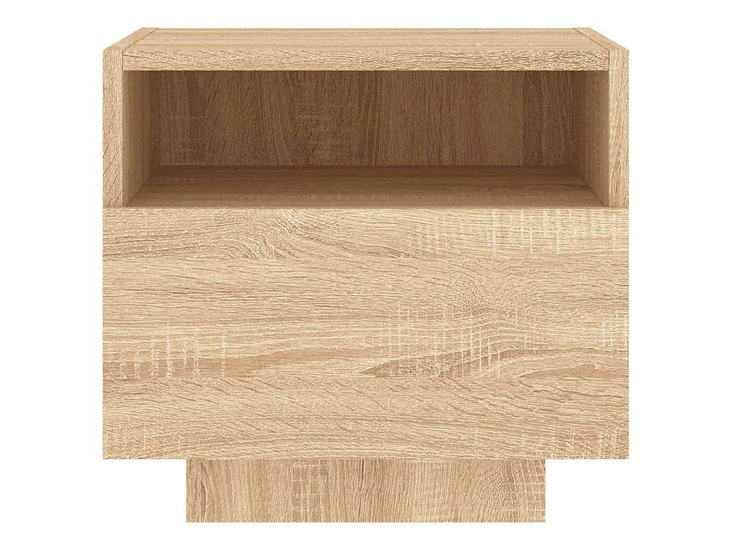 Comodino con Luci LED Rovere Sonoma 40x39x37 cm
