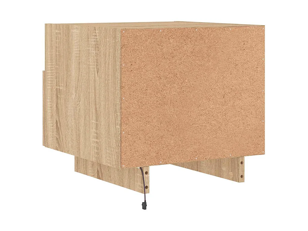 Comodino con Luci LED Rovere Sonoma 40x39x37 cm