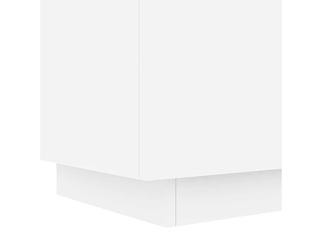 Armoire de chevet avec lumières LED blanc bois d'ingénierie