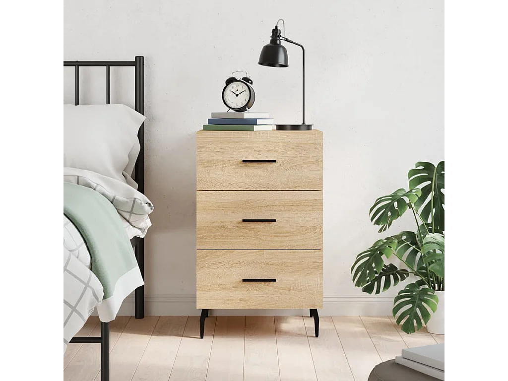 Table de chevet chêne sonoma 40x40x66 cm bois d'ingénierie