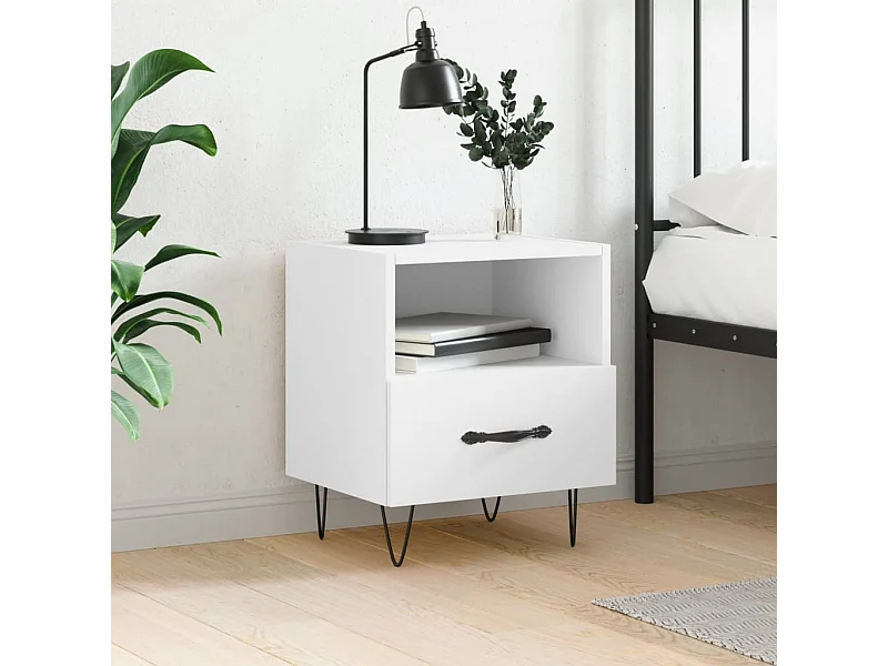 Nachttisch Weiß 40x35x47,5 cm Holzwerkstoff