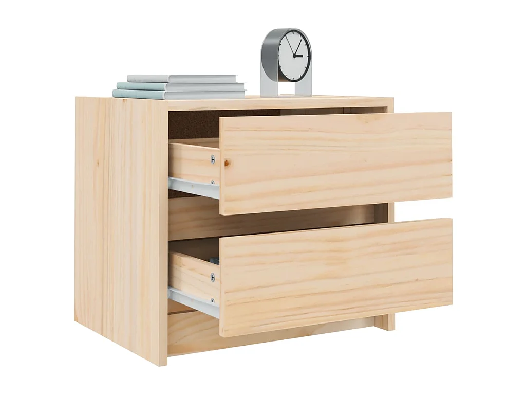 Comodino 40x31x35,5 cm in Legno Massello di Pino
