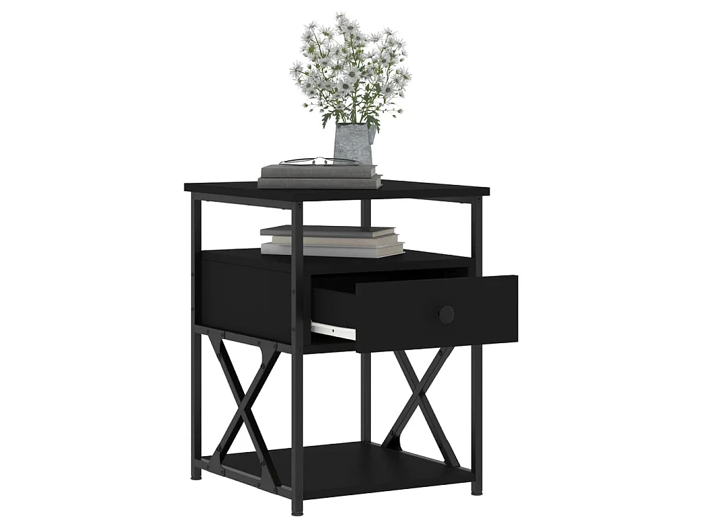 Nachttische 2 Stk. Schwarz 40x42x55 cm Holzwerkstoff