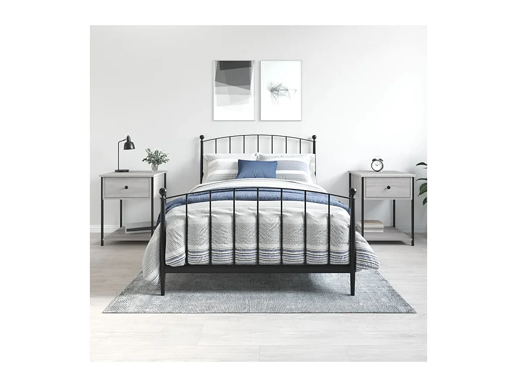 Comodini 2 pz Grigio Sonoma 44x45x58 cm in Legno Multistrato