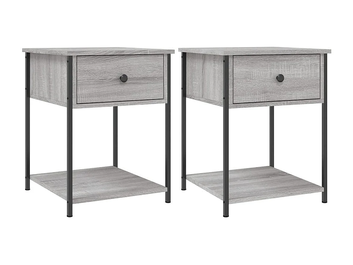 Nachttische 2 Stk. Grau Sonoma 44x45x58 cm Holzwerkstoff