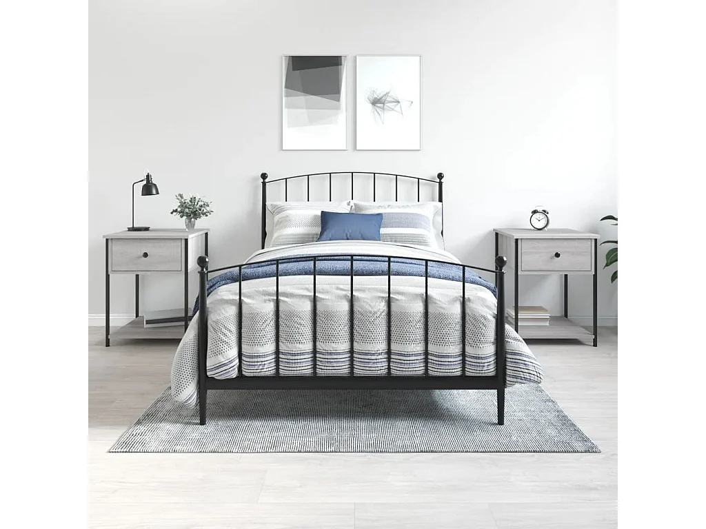 Nachttische 2 Stk. Grau Sonoma 44x45x58 cm Holzwerkstoff