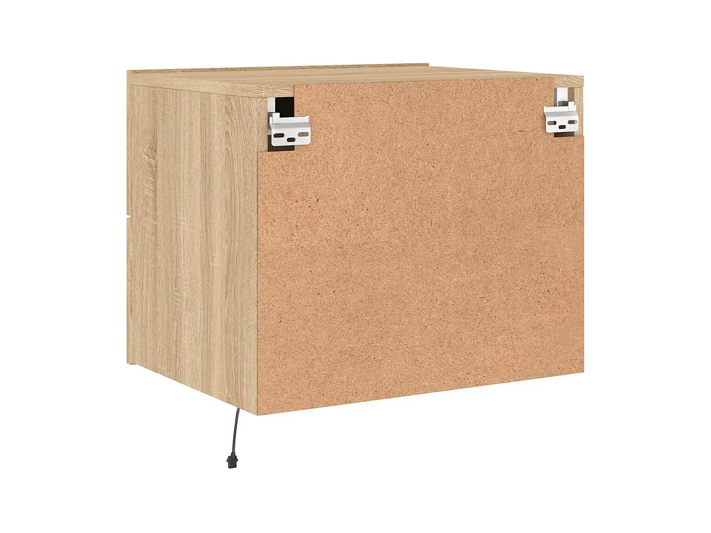 Comodino a Parete con luci LED Rovere Sonoma
