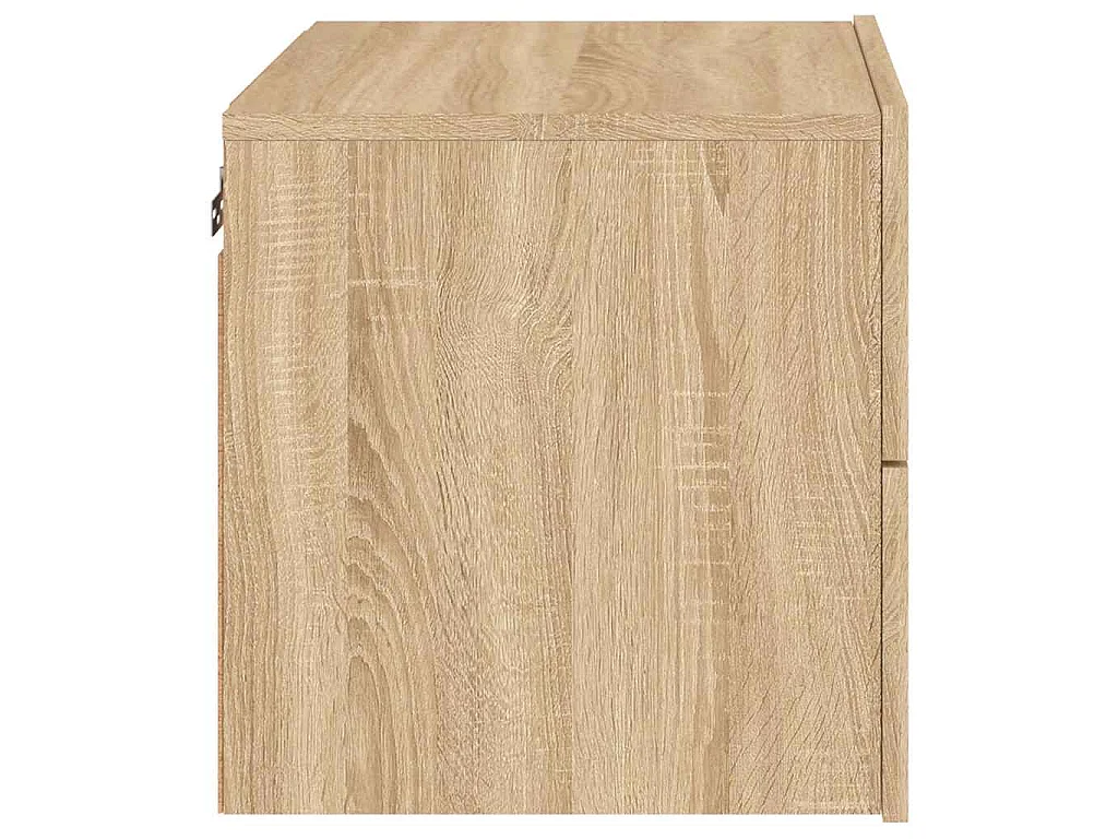 Comodino a Parete con luci LED Rovere Sonoma