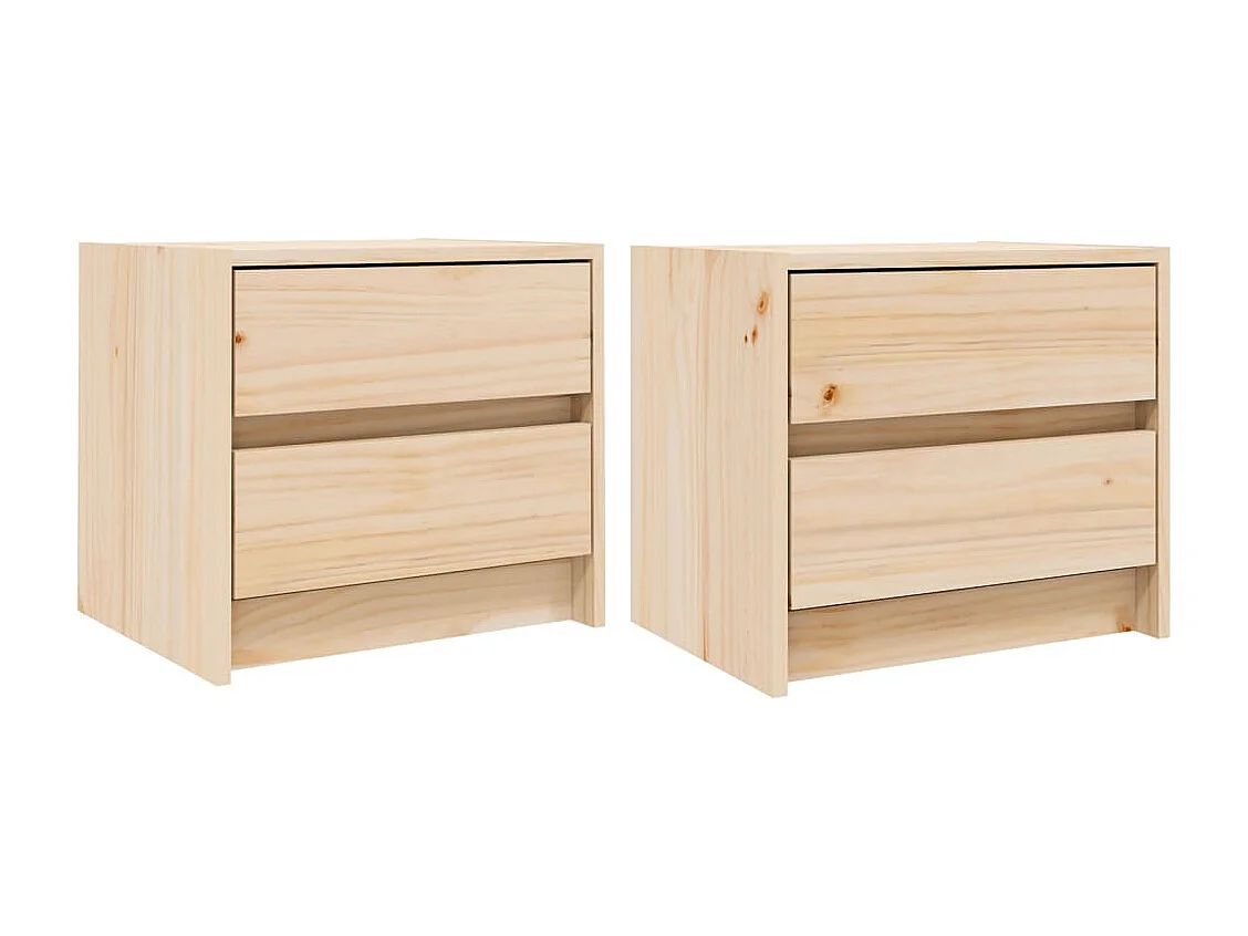 Tables de chevet 2 pcs 40x31x35,5 cm bois de pin massif