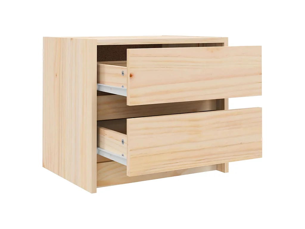 Comodini 2 pz 40x31x35,5 cm in Legno Massello di Pino