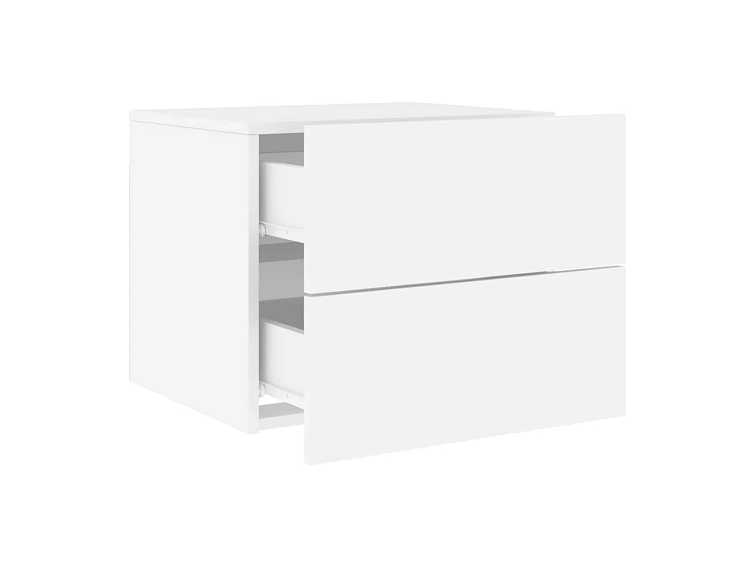 Wand-Nachttisch mit LED-Leuchten Weiß