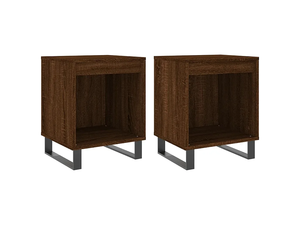 Tables de chevet 2 pcs chêne marron 40x35x50 cm bois ingénierie