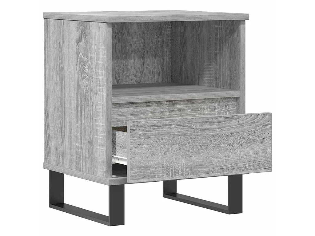 Nachttische 2 Stk. Grau Sonoma 40x35x50 cm Holzwerkstoff