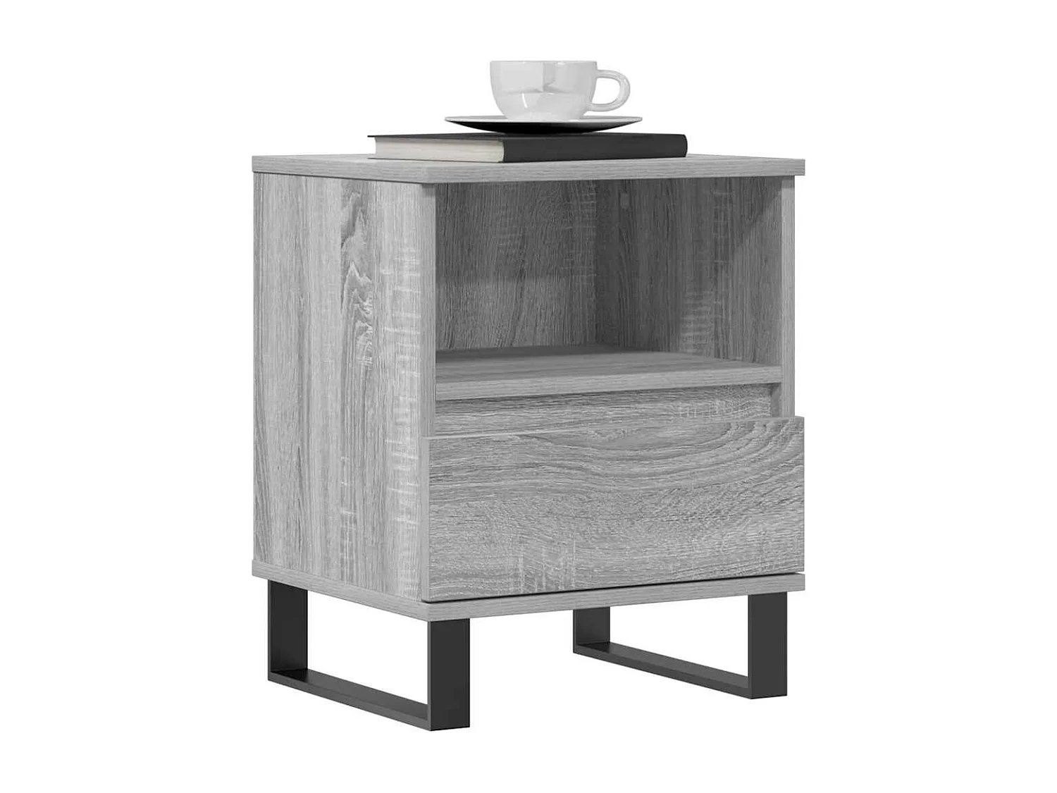 Nachttische 2 Stk. Grau Sonoma 40x35x50 cm Holzwerkstoff