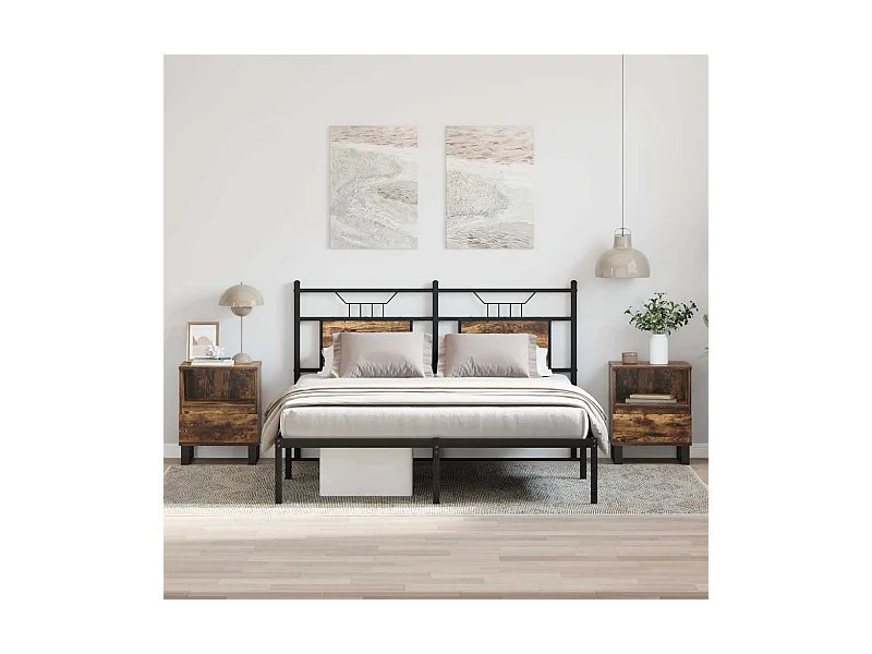 Nachttische 2 Stk. Räuchereiche 40x35x50 cm Holzwerkstoff