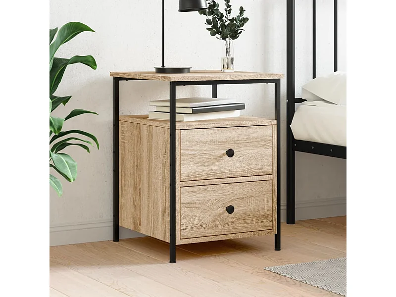 Table de chevet chêne sonoma 44x45x60 cm bois d'ingénierie