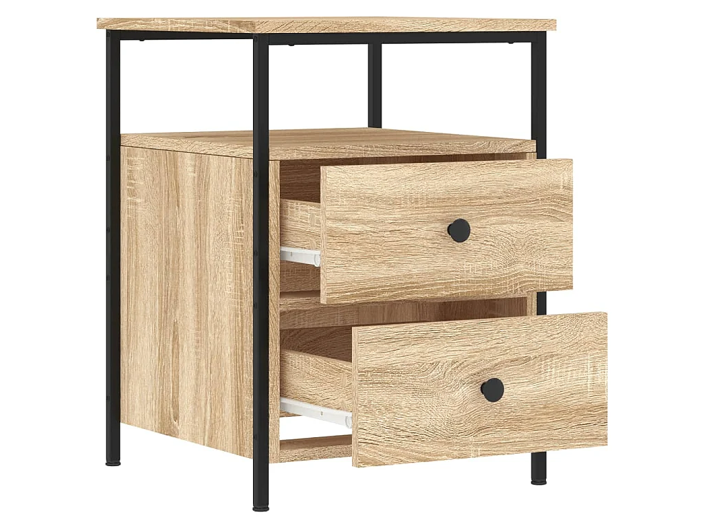 Nachtkastje 44x45x60 cm bewerkt hout sonoma eikenkleurig