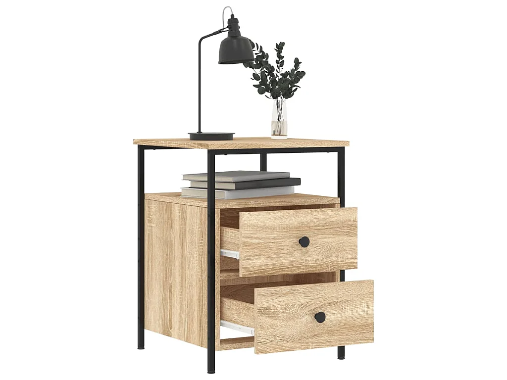 Nachtkastje 44x45x60 cm bewerkt hout sonoma eikenkleurig