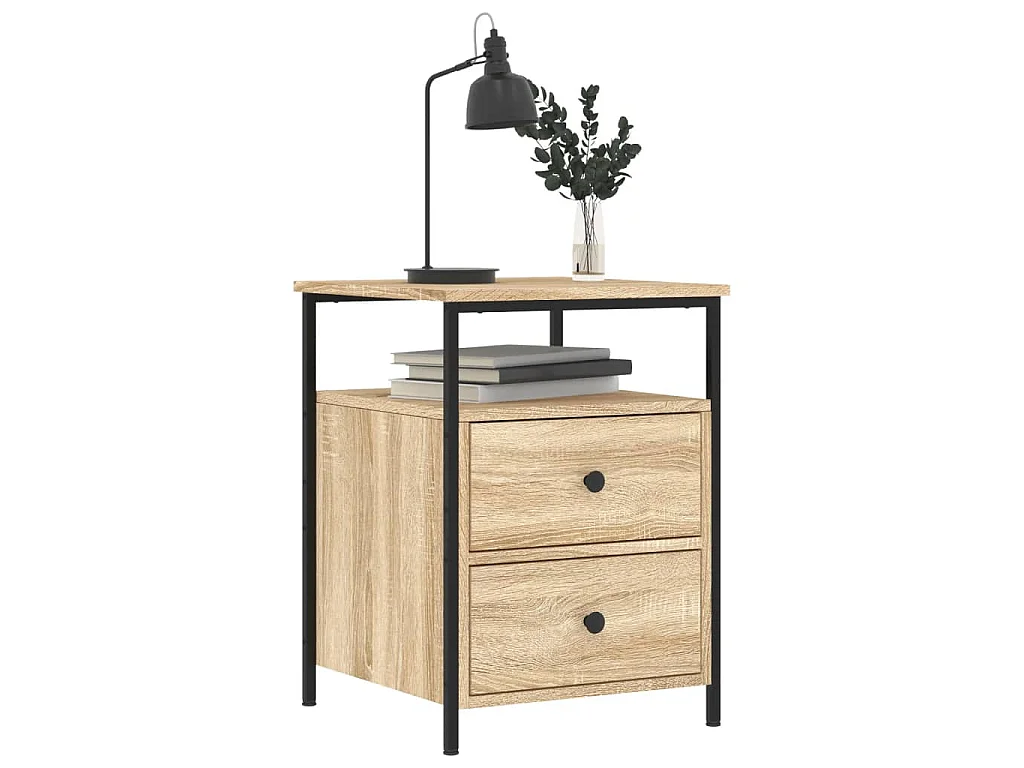 Nachtkastje 44x45x60 cm bewerkt hout sonoma eikenkleurig