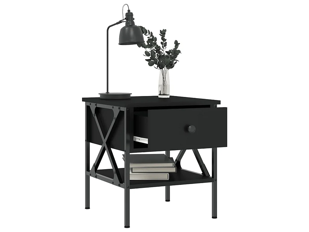 Nachttisch Schwarz 40x42x45 cm Holzwerkstoff