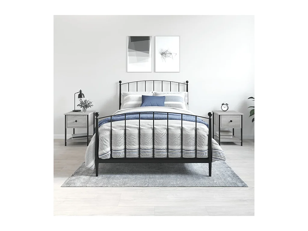 Comodini 2 pz Grigio Sonoma 34x35,5x45 cm in Legno Multistrato