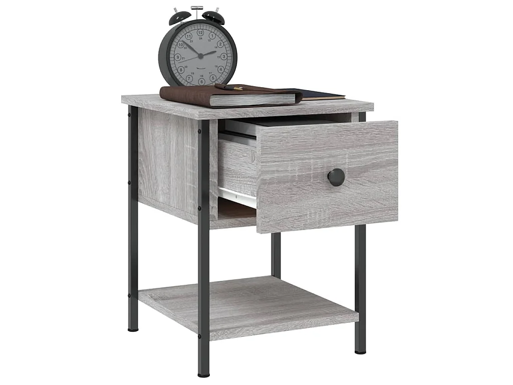 Nachttische 2 Stk. Grau Sonoma 34x35,5x45 cm Holzwerkstoff