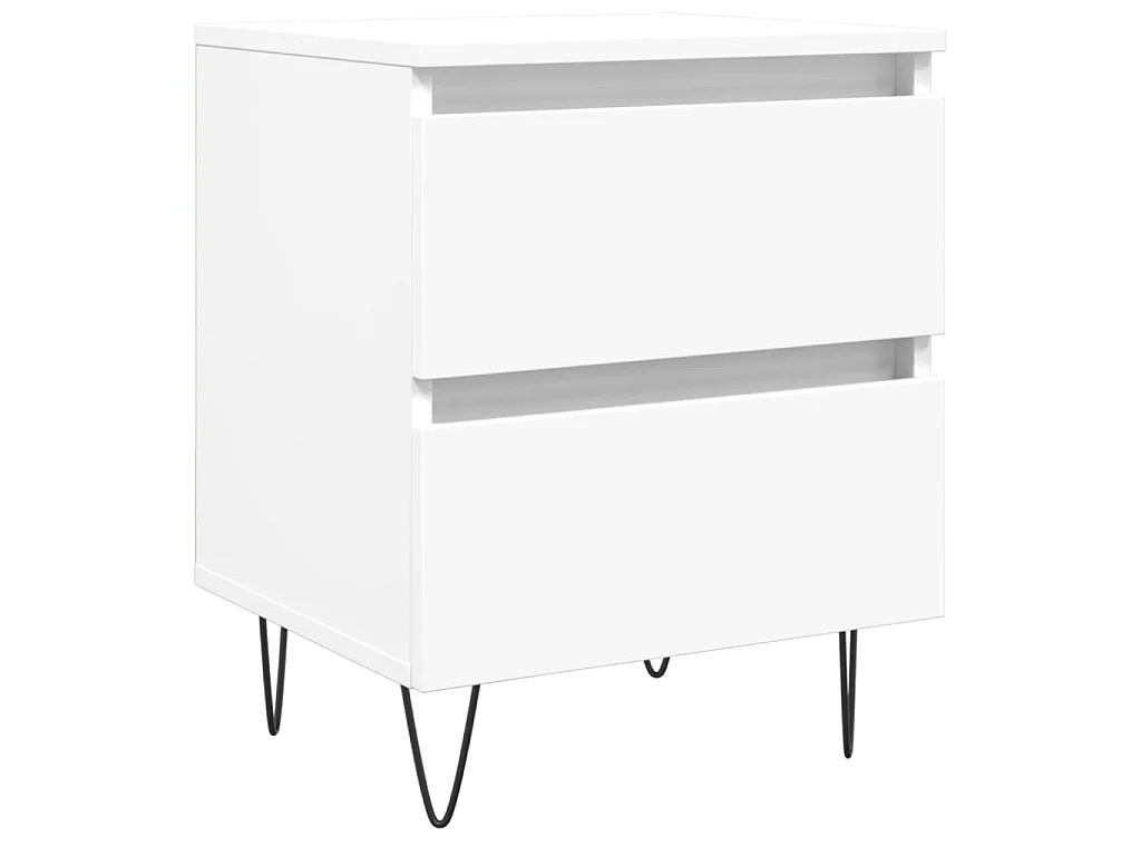 Comodino Bianco 40x35x50 cm in Legno Multistrato