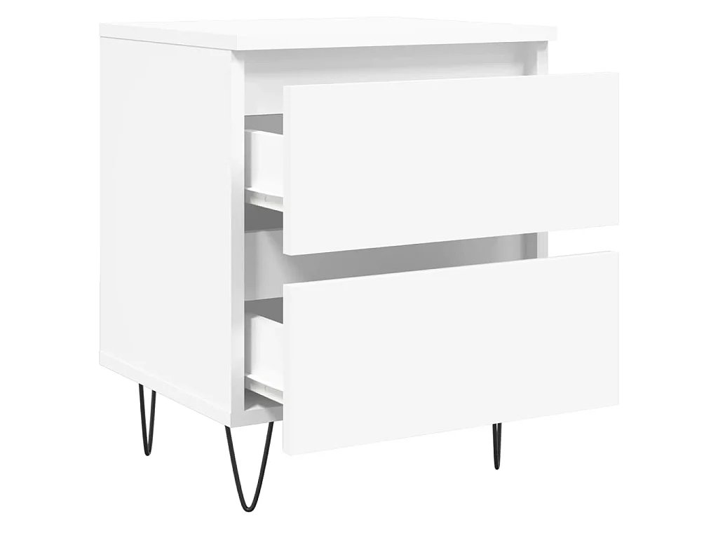 Comodino Bianco 40x35x50 cm in Legno Multistrato