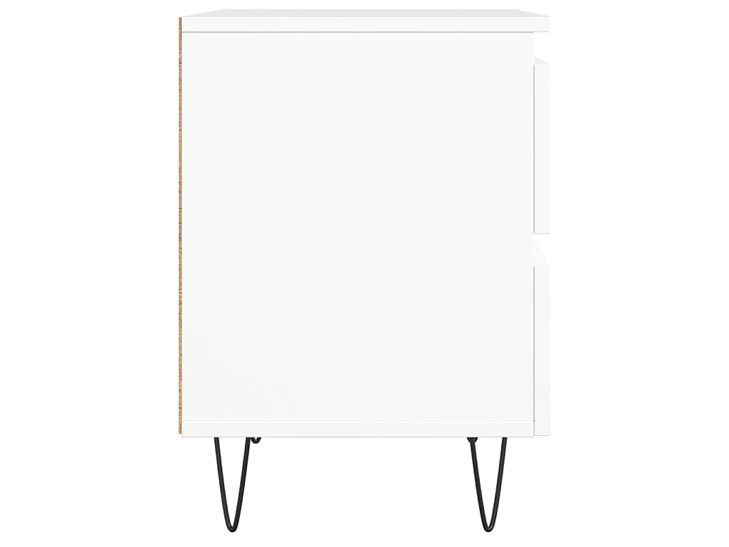 Comodino Bianco 40x35x50 cm in Legno Multistrato