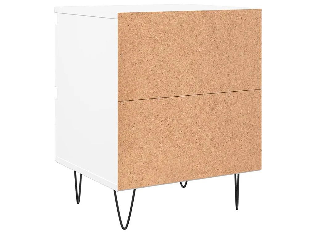 Comodino Bianco 40x35x50 cm in Legno Multistrato