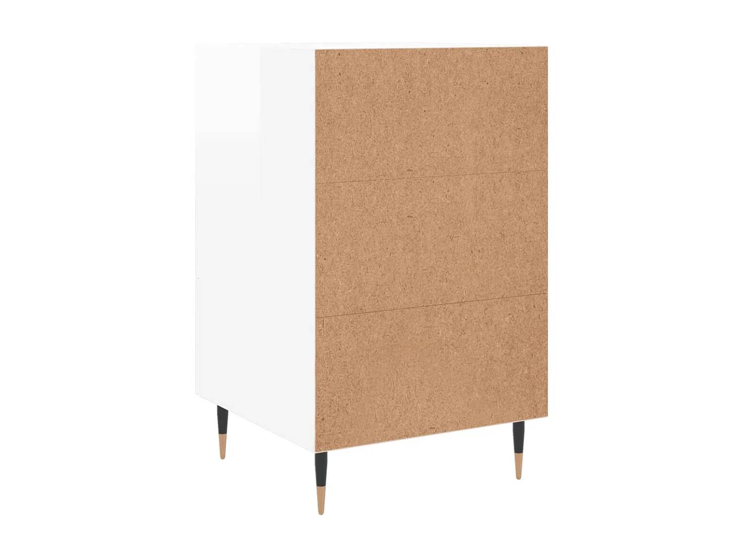 Mesa de cabeceira 40x40x66cm derivados madeira branco brilhante