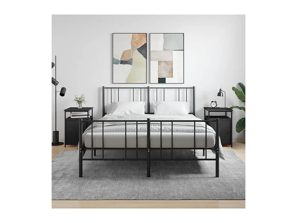 Comodini 2 pz Neri 40x42x60 cm in Legno Multistrato