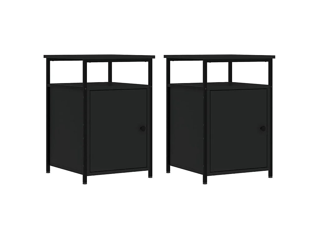Tables de chevet 2 pcs noir 40x42x60 cm bois d'ingénierie