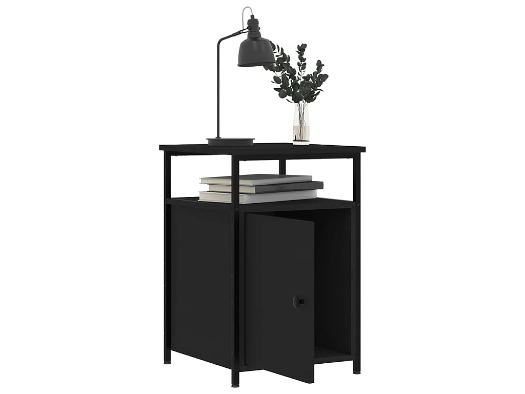 Tables de chevet 2 pcs noir 40x42x60 cm bois d'ingénierie