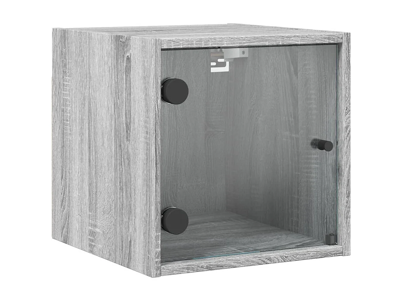 Table de chevet avec porte en verre sonoma gris 35x37x35 cm